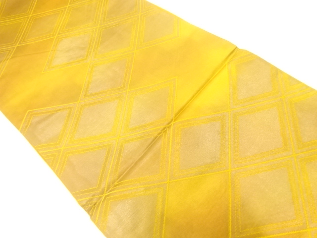 菱模様織出し袋帯